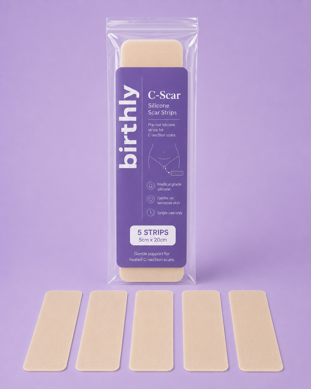 Birthly C-Scar™ Strips – Silicone Scar Strips