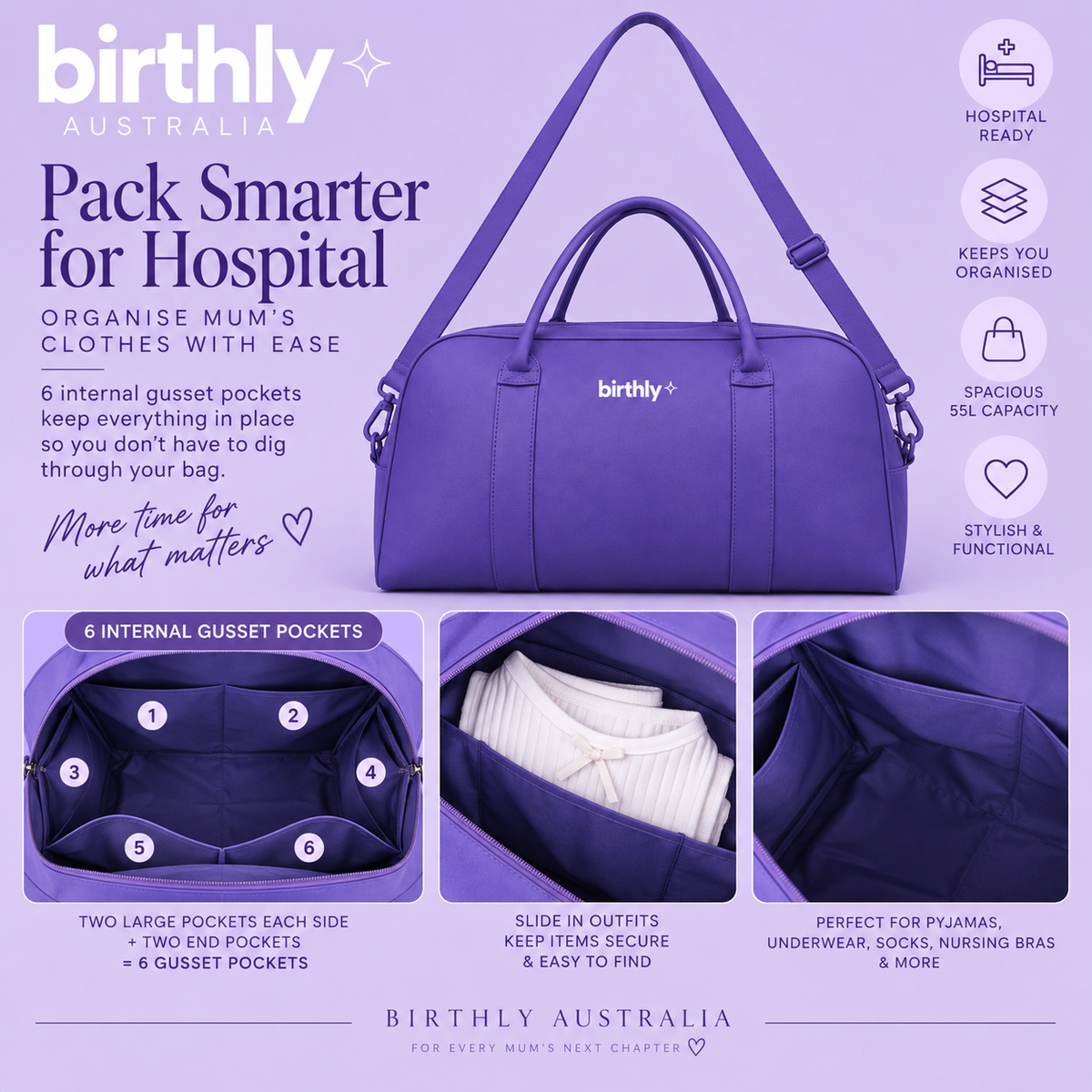 Birthly Comfort Pre-Packed Hospital Bag
