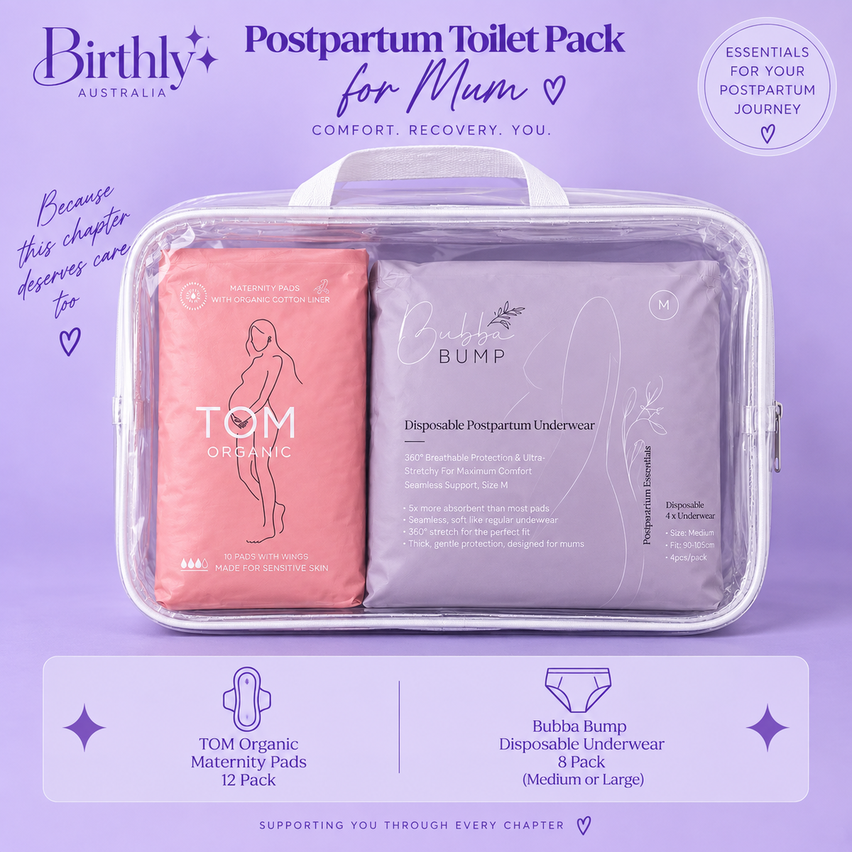 Birthly Comfort Pre-Packed Hospital Bag