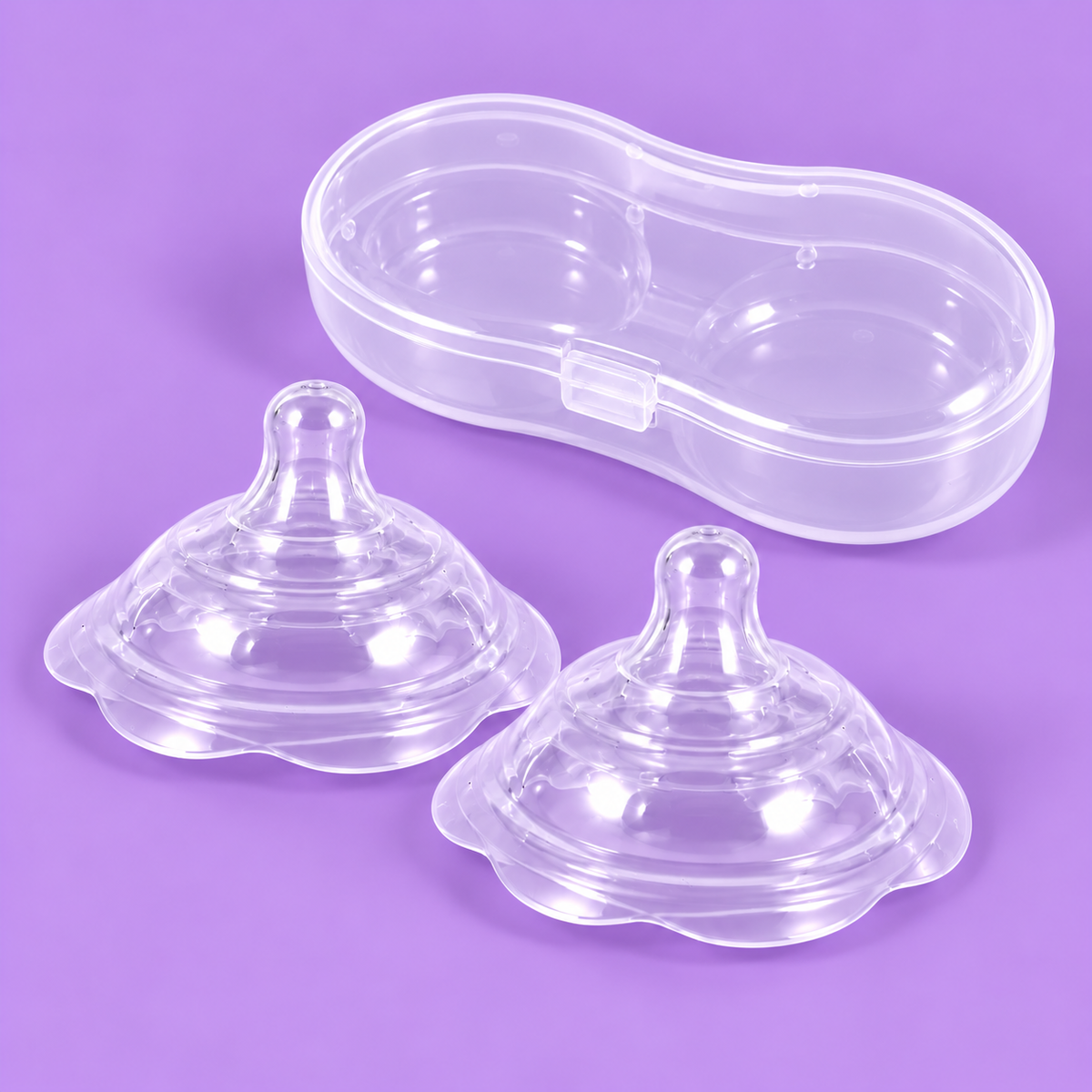 Birthly Silicone Nipple Shield Kit – 2 Pack + Carry Case